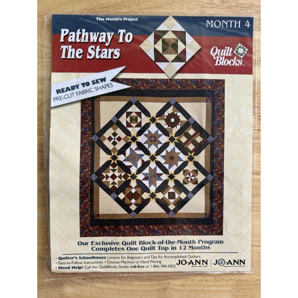 Joann 2001‎ Pathway To The Stars Quilt Block Kit Month 4 TURNABOUT